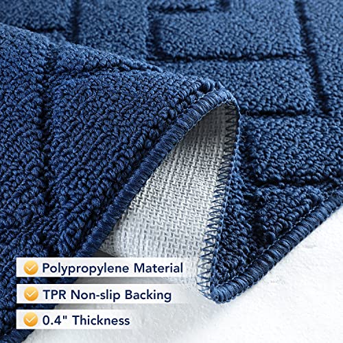 Indoor Doormat,Front Back Door Mat Rubber Backing Non Slip Door Mats 20”X31.5” Absorbent Resist Dirt Entrance Doormat Inside Floor Mats For Entryway Machine Washable Low-Profile (Navy Blue) #TOP2