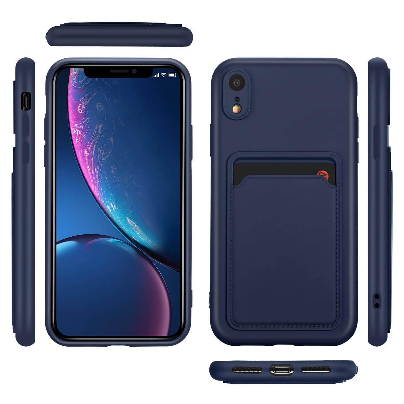 Verco Custodia Compatibile con iPhone 13 Mini Cover, Custodia Protettiva con slot per carte per iPhone 13 Mini Case Sottile in Silicone, Nero