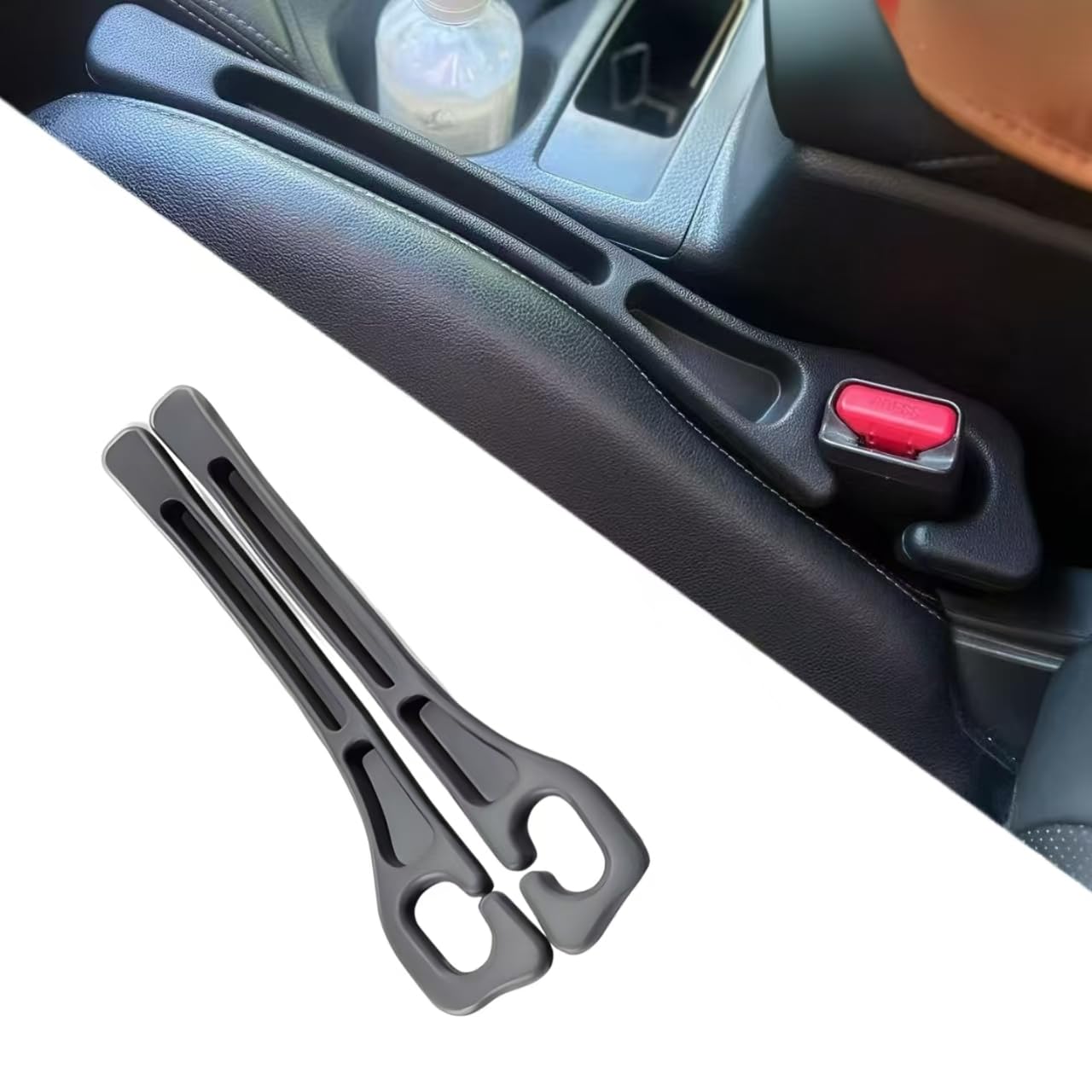 WENINETIES 2 Pcs Car Seat Gap Filler for Hyundai Tucson NX4 2021-2025, Console Crevice Blocker Stopper Leakproof Organizer Padding Durable Interior Accessory,Black