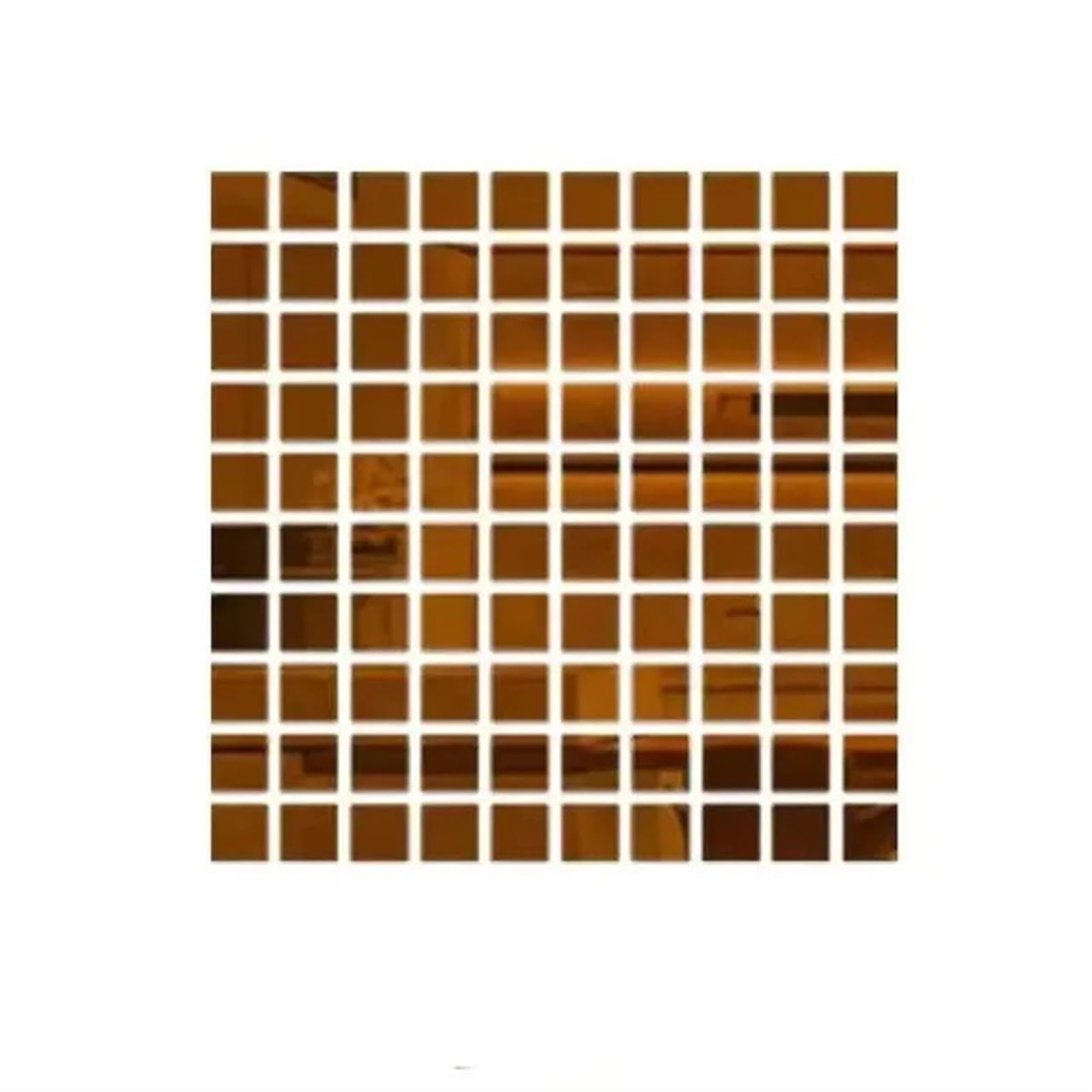 100pcs 3D Square Wall Stickers Mirror Decal DIY Mural for Living Room Bedroom Art Home Decor 2/3/4cm for Bathroom(Brown,100pcs 2x2cm)