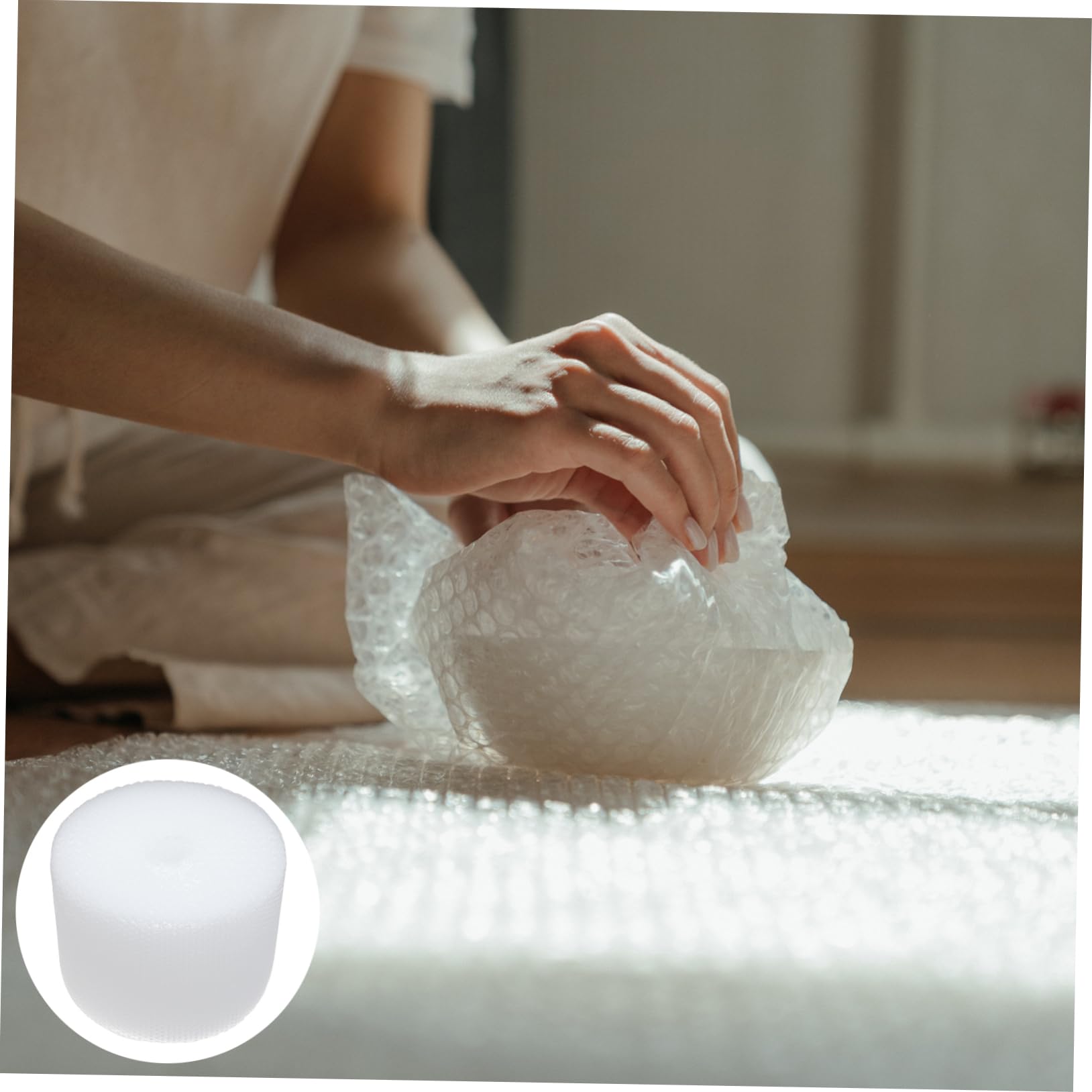 Stoßfeste Luftpolsterfolie Pe Weiß für Verpackungen, 1 Rolle | Verpackungsmaterial zum Schutz, Praktisch Beim Tragen und Aufbewahren, Leicht Abrollbar