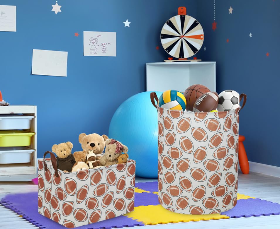 Image of Essme Rectangular Football Baskets ,Kids Storage Box,Toy Bin for Boys with Handles for Room Decor, Kids Basket,Shelf Basket,Toy Organizer(Footballs)