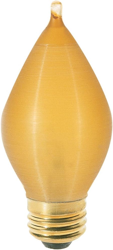 Satco S2716 120V Medium Base 40-Watt C11 Light Bulb, Amber Spun