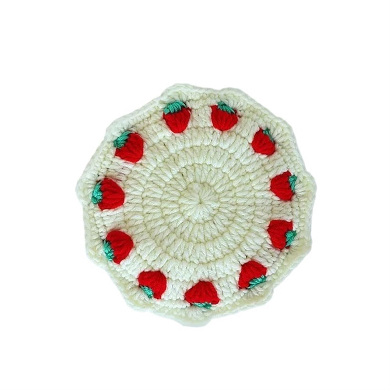 Yarn Strawberry Coaster and Placemat