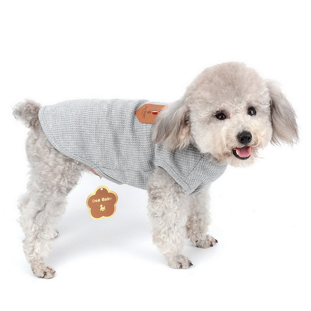 Zunea Hondenshirts voor kleine honden, zomer puppykleding T-shirt met D
