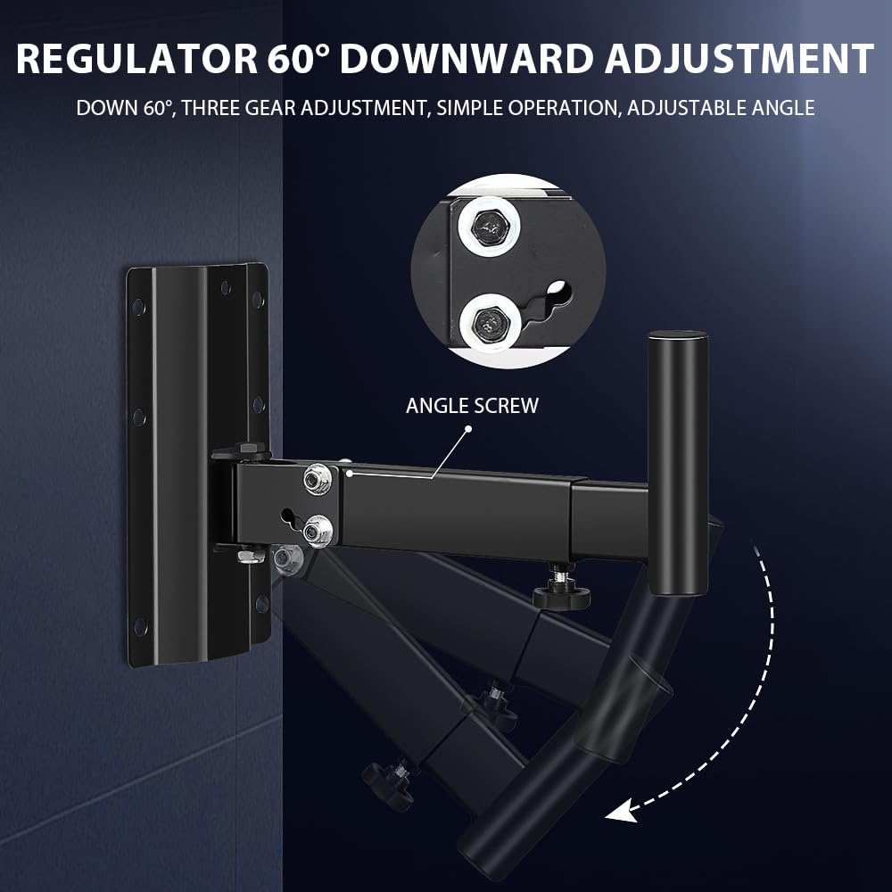Soporte para Altavoz para Montaje en Pared, Soporte Altavoz, 1 par, Capacidad de 110 Libras, ángulo Ajustable, Extensible de 9,8 a 13 Pulgadas con Placa Metal Engrosada