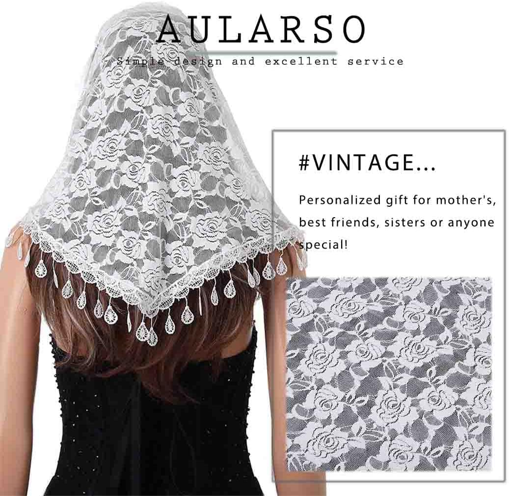 Lace Church Veils Wedding Floral Scarf Tassel Shawl Mantilla Veils Soft Tulle Embroidered Bridal Mass Veil for Women - Image 5