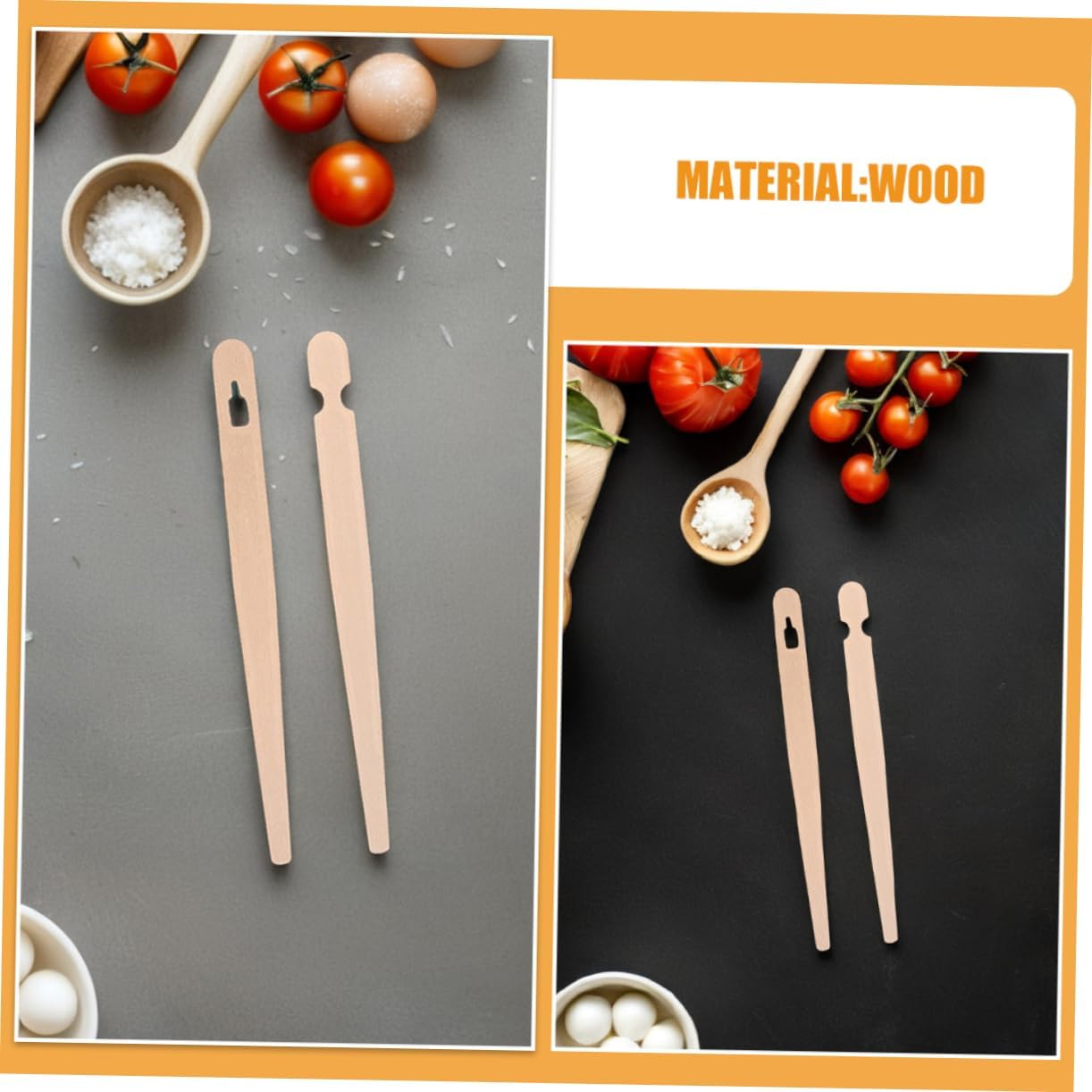 Luxshiny 100sets Wooden Bread Pastry Tongs European Style Training Chopstick Tongs for Boy Girl and Adults for Snack Serving at Weddings and Parties Elegant and Kitchen Utensils