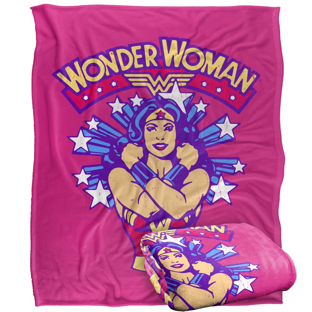 WONDER WOMAN Star Crossed Silky Touch Super Soft Throw Blanket 152 x 127 cm