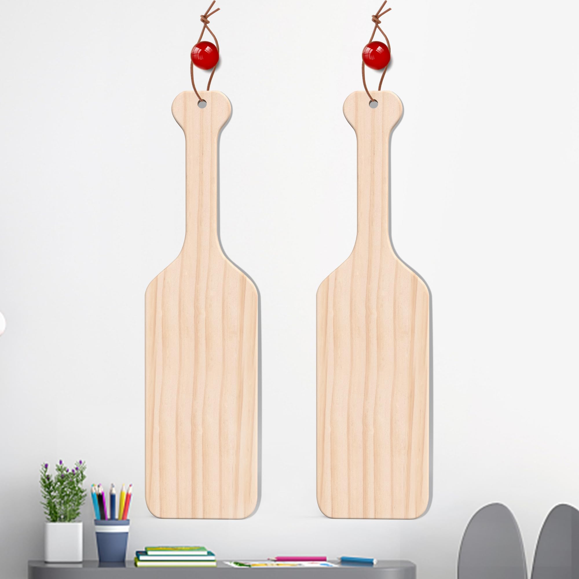 2 Pieces 18" Sorority Paddle, Unfinished Solid Pine Wooden Paddle, Smooth Wooden Fraternity Paddle for Drawing/Crafts(2 Pieces)