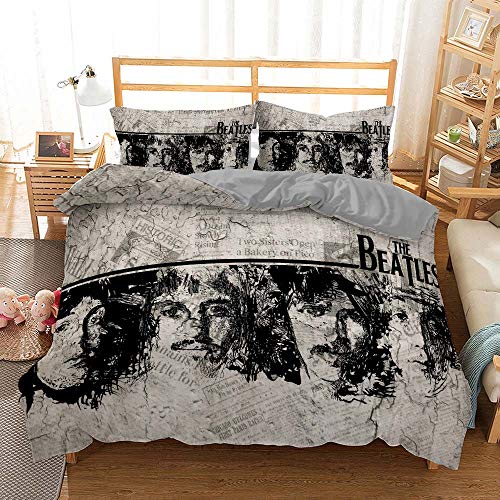 Ensemble De Literie The Beatles 3 Pièces Housse De Couette Housse De Couette avec 2 Taies d’oreiller Super Doux… - Les Beatles, Paul McCartney, John Lennon, RIngo Starr, George Harrison Ensemble De Literie The Beatles 3 Pièces Housse De Couette Housse De Couette avec 2 Taies d'oreiller Super Doux… – Image 3