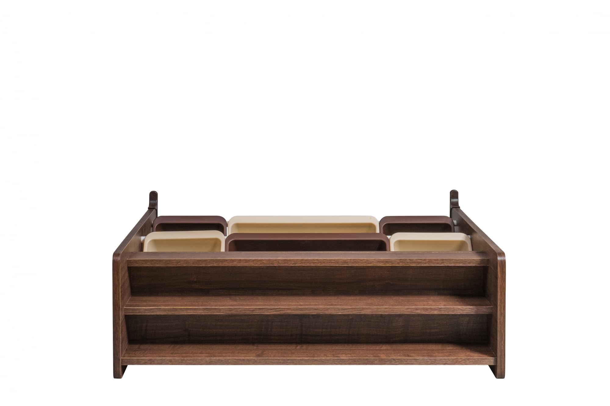 Iris Ohyama, Étagère pour Jouets, Meuble, Bibliothèque pour Enfant, Organiseur, Boîtes de Jeux, Livres /6 coffres Amovibles Plastique, Salle de Jeux, Chambre - Kids Toy Rack - ETHR-26 - Marron