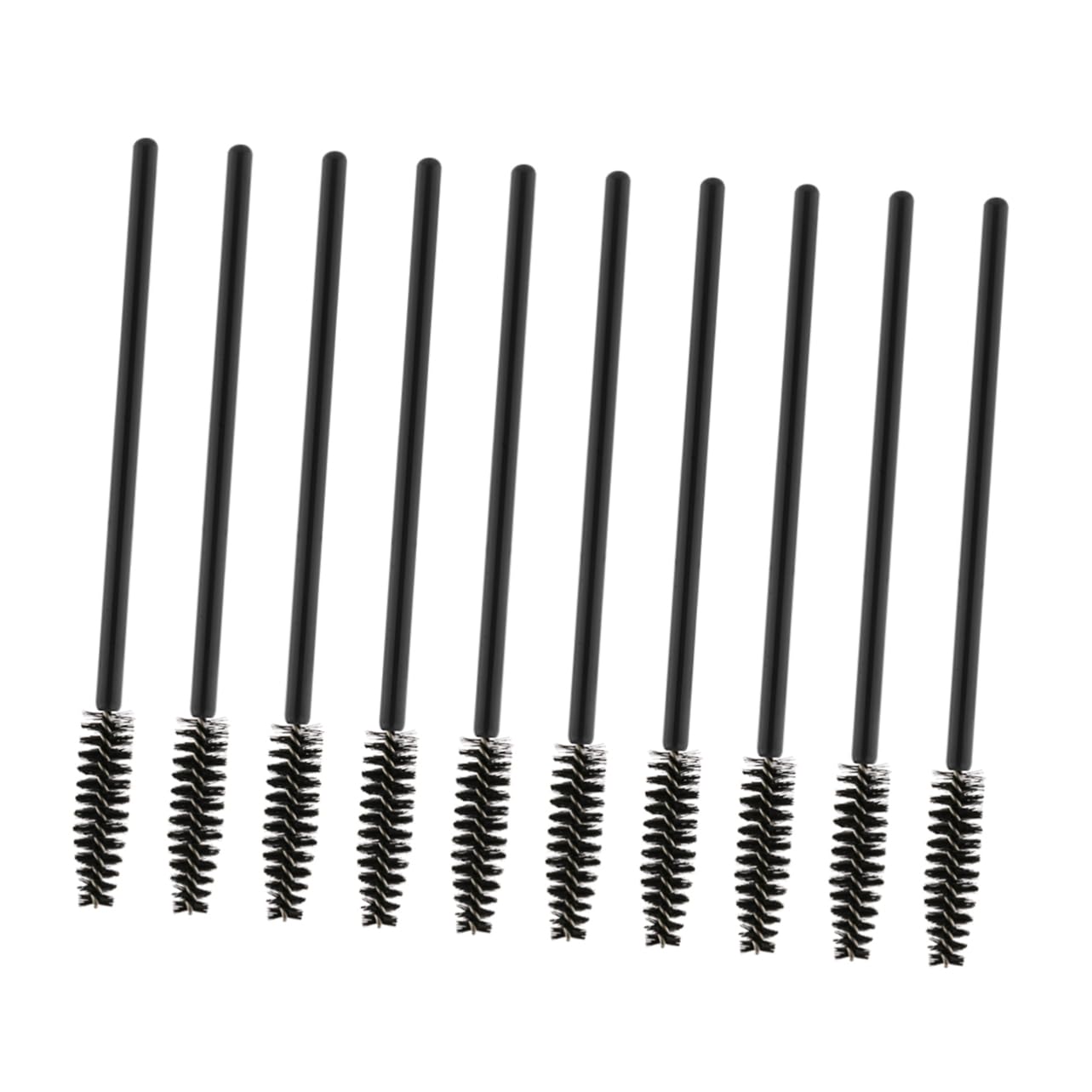 Angoily 100pcs Disposable Eyelash Plastic Handle Nylon Bristles Lash Curler Mini Eyelash Curler for Daily Makeup