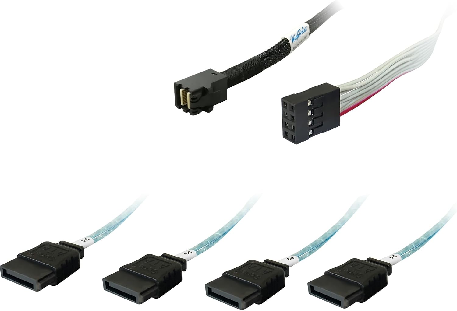 HighPoint Internal Mini-SAS HD to 4X SATA Cable, 1Meter (8643-4SATA-1M)