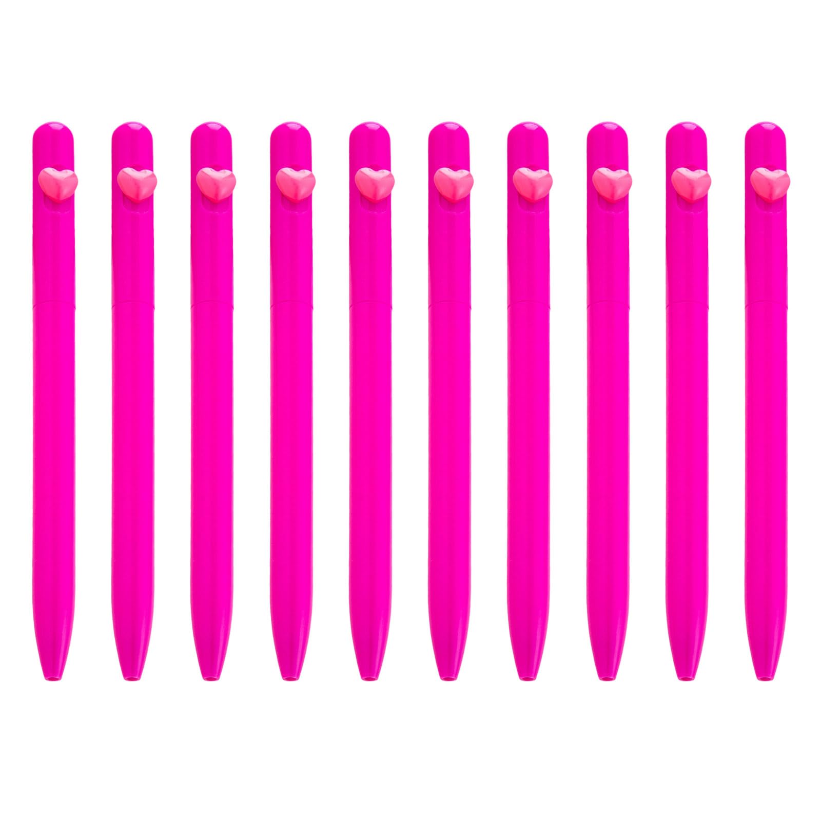 Buxuaaaa 10pcs 1.0mm Ballpoint Pen Smooth Writing Pen Black Inks Stationery Love Heart Ballpoint for School Oil