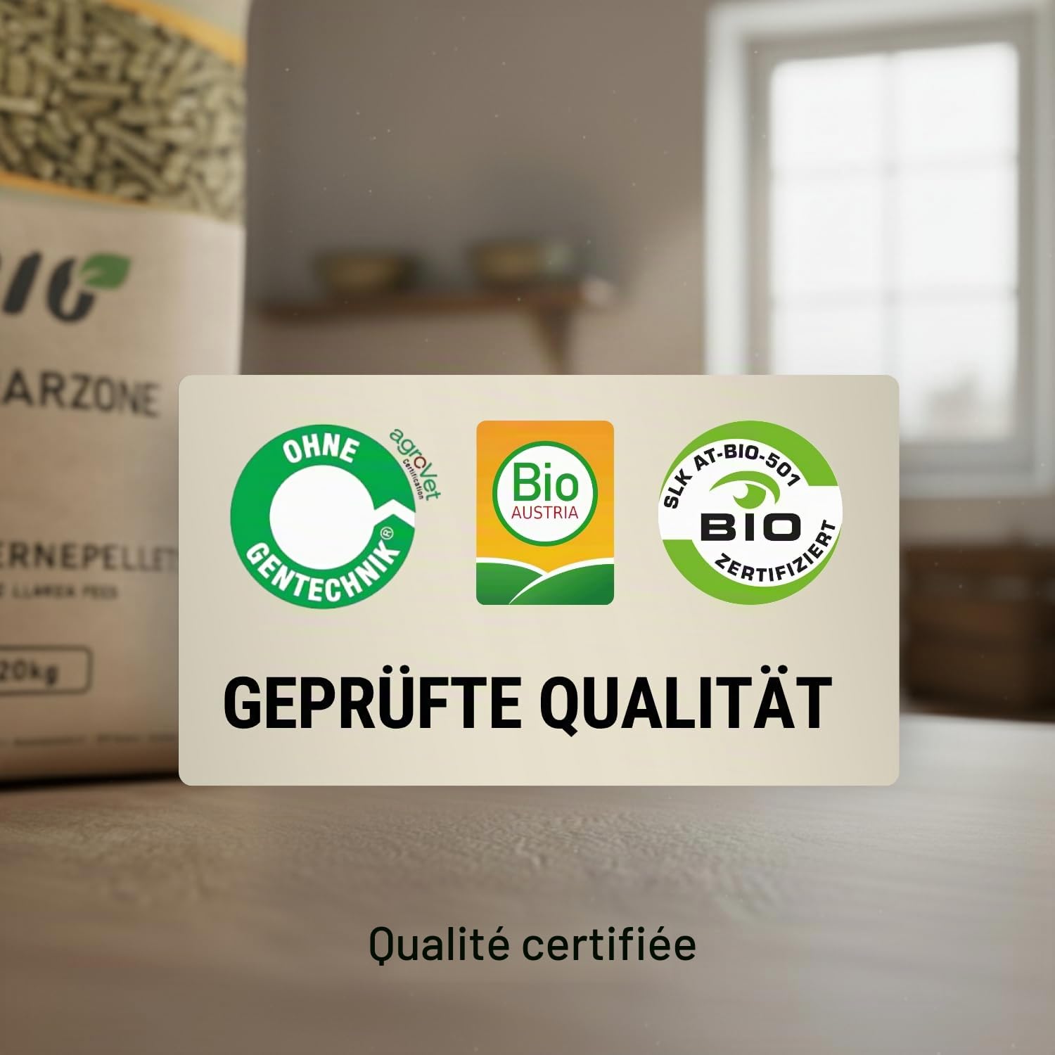 Agrarzone Pellets de Luzerne Bio 20 kg - Qualité 100% Bio - Pellets de Luzerne Premium comme substitut de fourrage Grossier - pour l'alimentation des Chevaux, chèvres, Poules et Petits Animaux