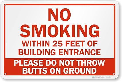 Lavex 14" X 10" Non-Reflective Plastic "No Smoking" Sign With No Smoking Symbol - Foto 5