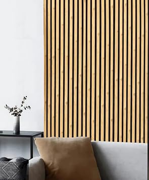 Decoala Akustik Duvar Paneli, Teak Rengi, Ses Yalıtımlı, Modern Stil, 60x275 cm, 9mm Kalınlık, Ahşap Görünümlü (Açık Meşe)