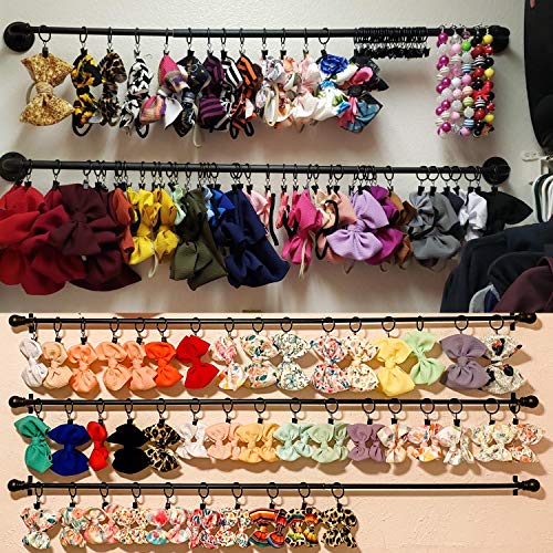 104 Pack Curtain Ring with Clips Decorative Drapery Window Ring with Hooks Strong Clip Ring for Curtain Panel Compatible with up to 5/8 inch Drapery Rod (Black)