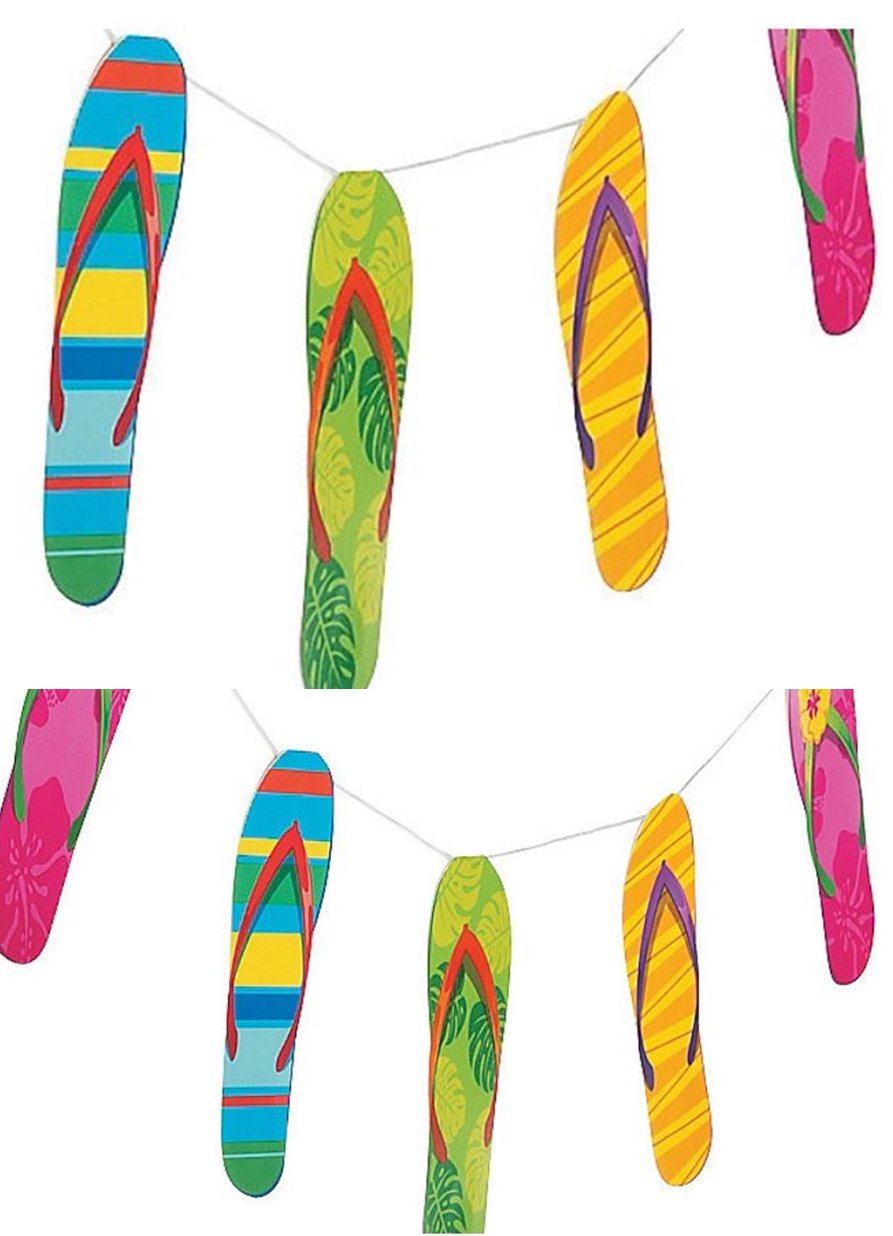 Fun Express1- Flip Flop Garland - Luau Garland