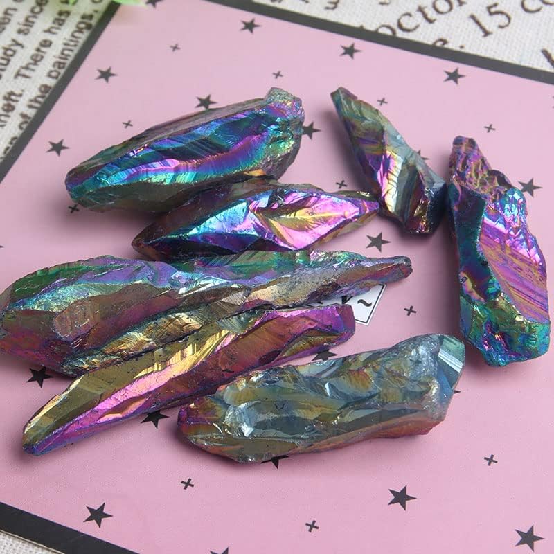 Miniatura 5 de Acxico 1 unids 3.53 oz titanio arco iris aura lemuriano cuarzo cristal punto curativo