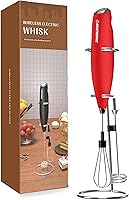 Vista 8 de Espumador de leche de doble batidor Batidora eléctrica de mano, batidor de huevos, máquina de espuma para café, café con leche y capuchino, batidor