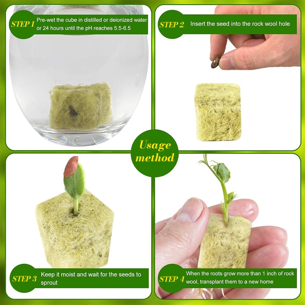 Seed Starter Rockwool Cubes - Grow Healthy Plants -6