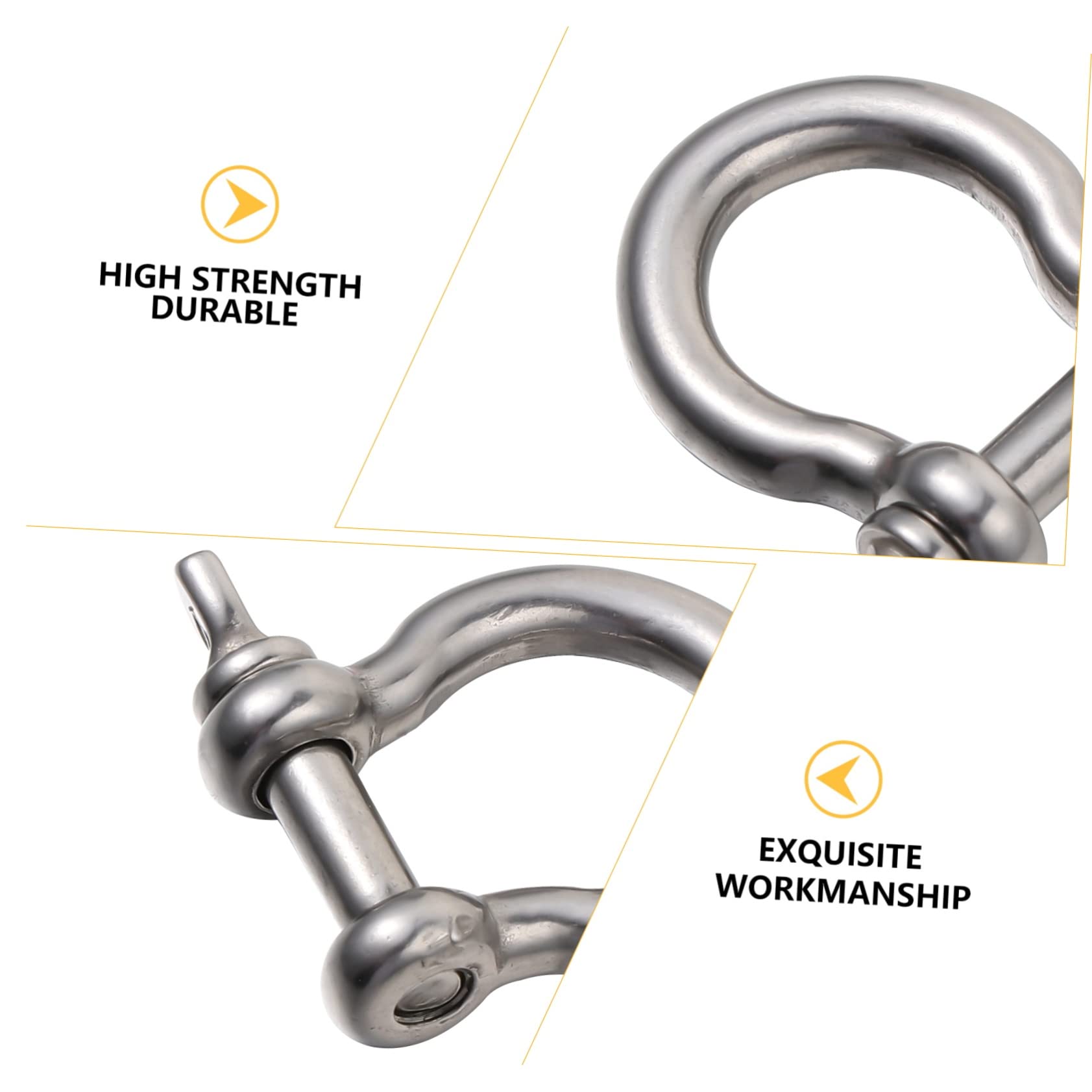 HAWILLOSCH 2sets d Ring Shackles Horseshoe Shape Marine Grade Stainless Easy to Install 4pcs*2