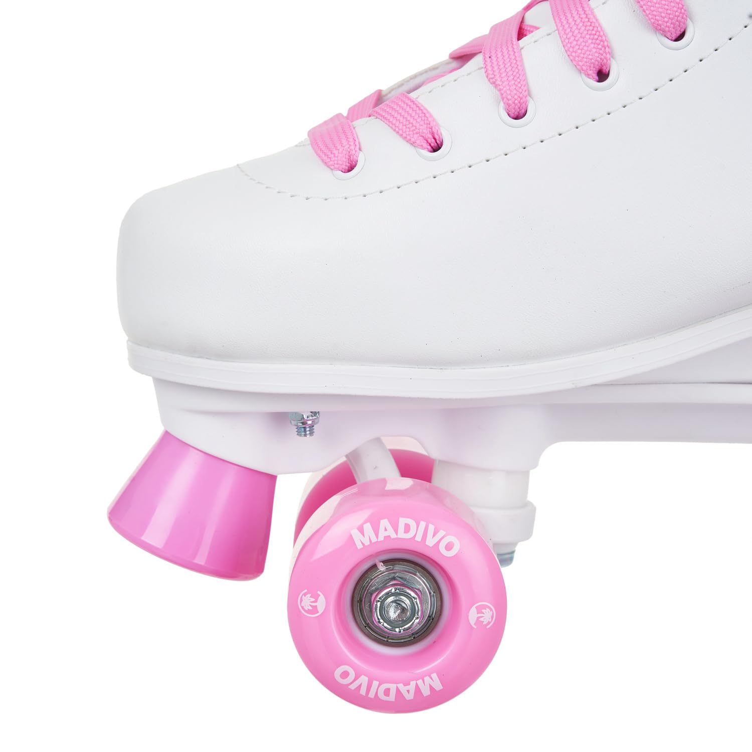 MADIVO Swirl Damen Klassische Retro Rollschuhe | Verstellbare Größe | ABEC7 Kugellager | Weiß Rosa Mädchen Classic Roller Skates Inliner Inlineskates | Gr. 31-34, 35-38, 39-42