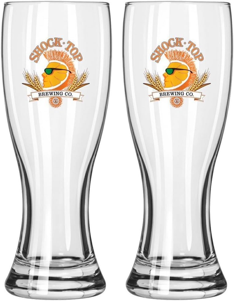 Shock Top Brewing Company 16oz Pilsner Beer Glass Set of Two Glasses