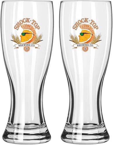 Shock Top Brewing Company Pilsner - Juego de dos vasos de cerveza (16 onzas)