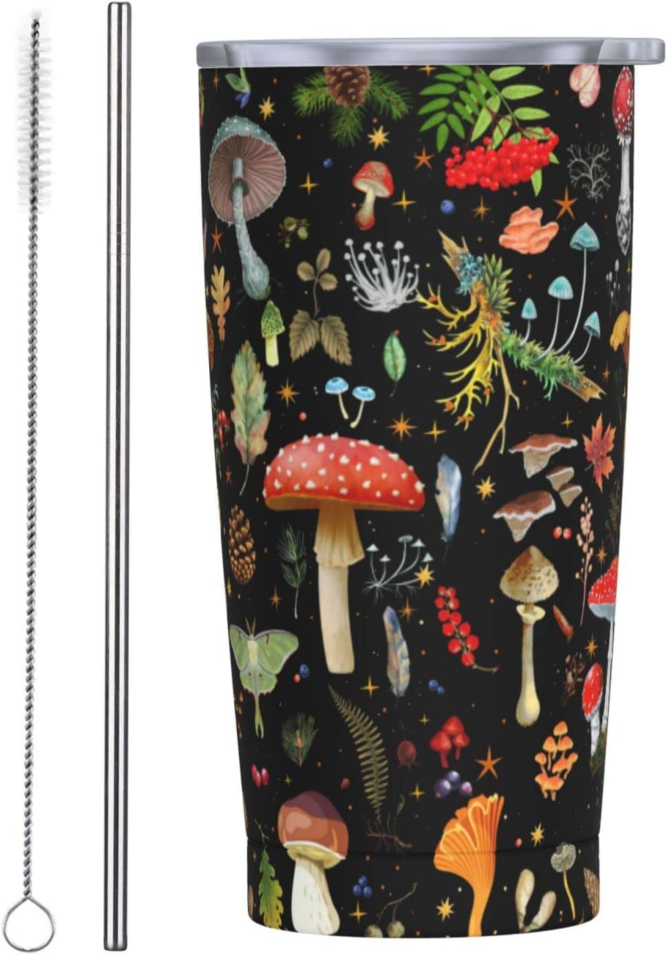 Mushroom Mug Cup Mushroom Tumbler Mushroom Gifts 20oz Coffee Mug Insulated Travel Cup With Leakproof Lid, Stainless Steel Reusable Tumbler For Hot And Cold Water Coffee Tea - Image 2