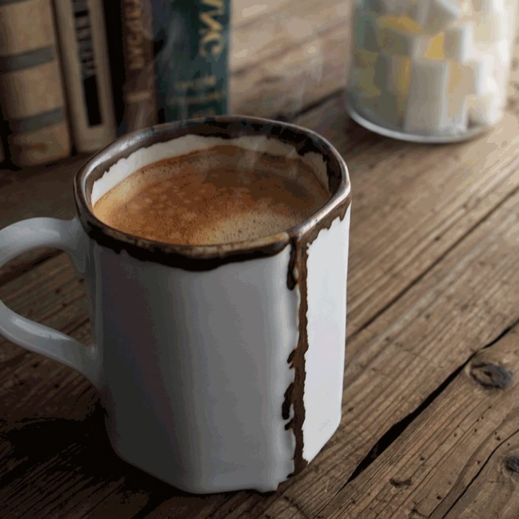 Tazas de Té Tazas Desayuno Taza Creativa De Gres, Taza De Café De Cerámica Clásica, Tazas Vintage para Bebidas Frías/Bebidas Calientes/Jugo/té Tazas Tazas de Cafe