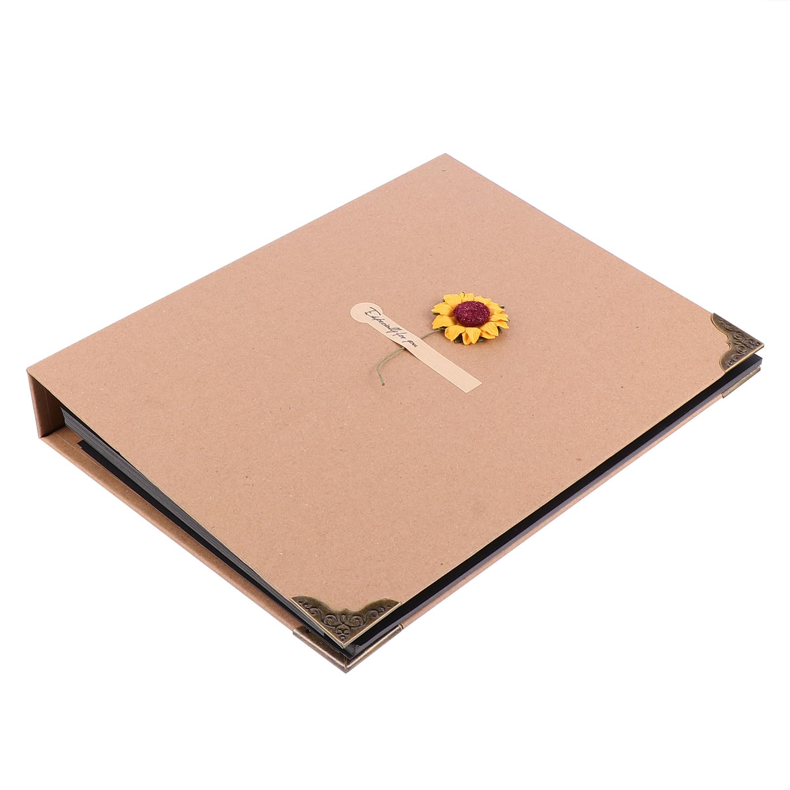 Álbum de Fotos Artesanal Adecuado para Viajes y Bodas Ligero y Fácil de Llevar de Gran Capacidad Papel Kraft Color Caqui