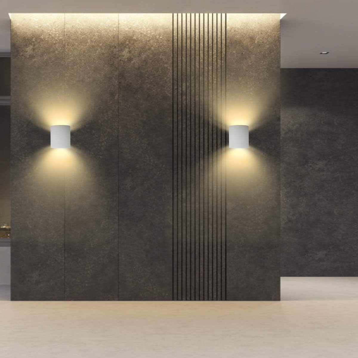2 Piezas Aplique de Pared Interior en Yeso con G9 LED 3W Bombillas, Lámpara de Pared Moderna Blanco Cálido para Salón, Dormitorio, Escalera, Pasillo