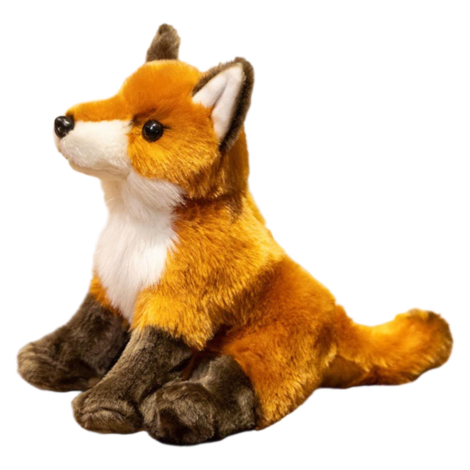 Hilai Fox Plush 10in PP Cotton Lifelike Fox Stuffed Animal Soft Adorable Sitting Animal Plush for Kids Adults