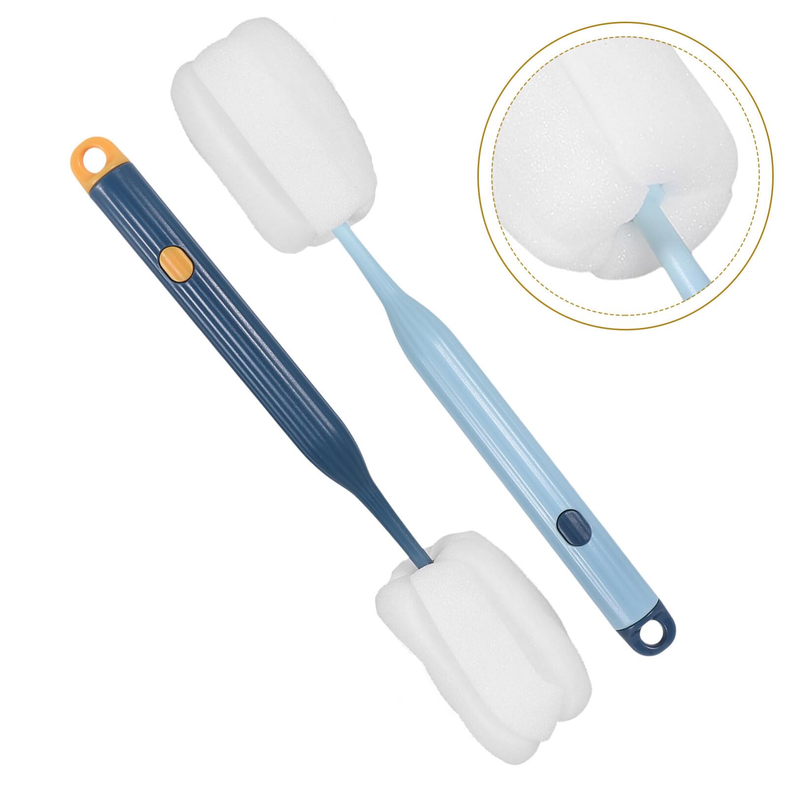 Ipetboom Sponge Bottle Brush: 2pcs Plastic Sponge Cup Brush Feeding Bottle Scrubber Brush Foam Bottle Cleaner Brush for Milk Cup Baby Bottles Coffee Glasses