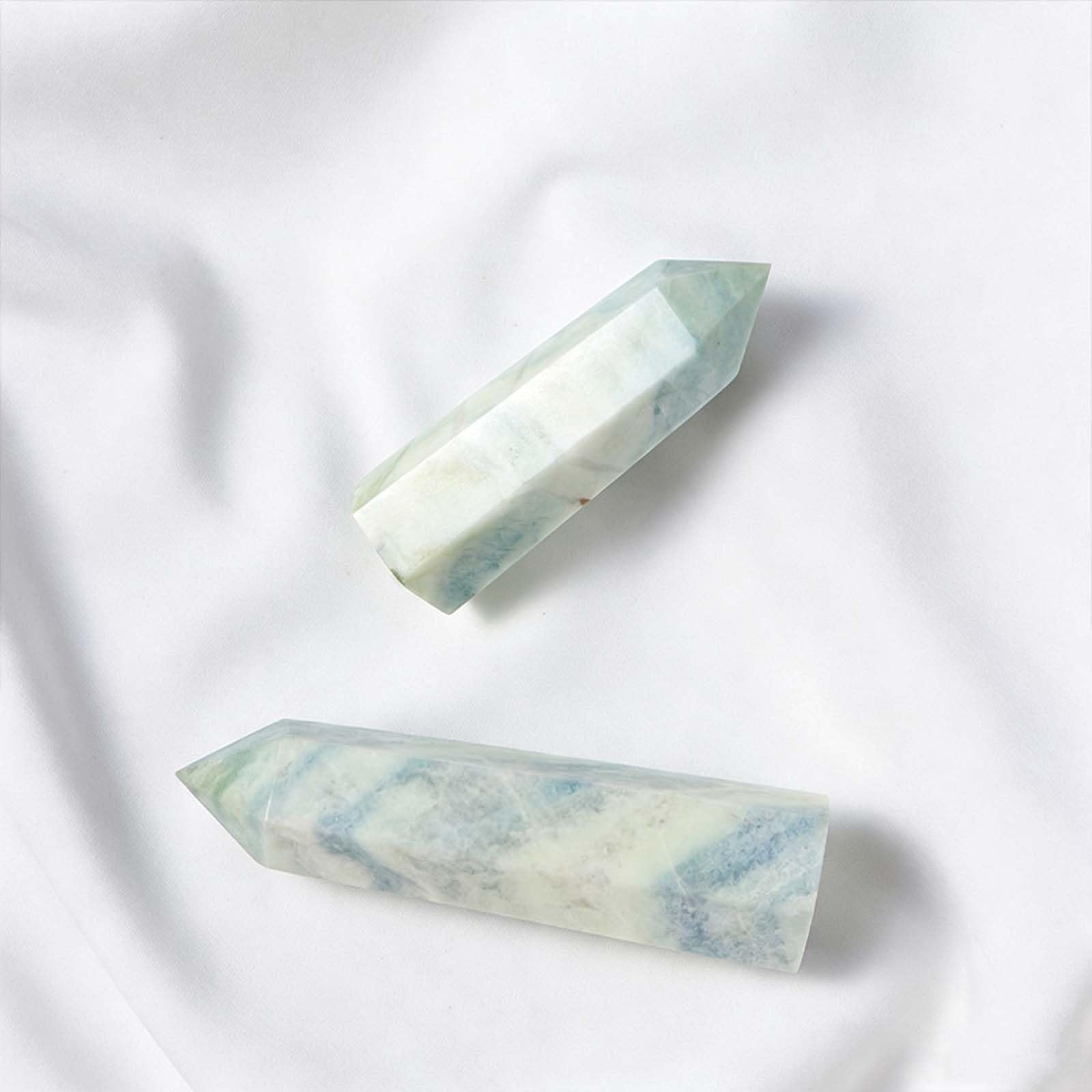 Increíble Varita de Cristal de Encaje Azul con Piedras Preciosas