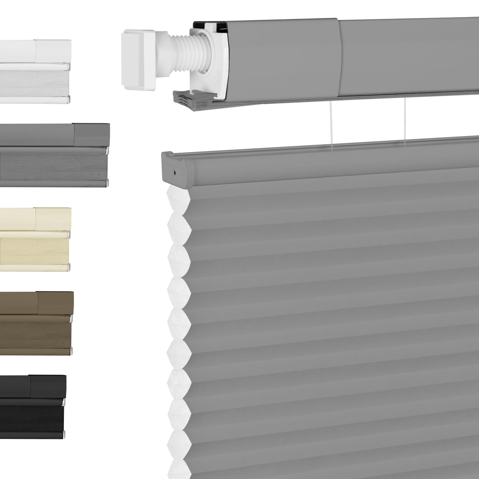 BERISSA Top Down Bottom Up Cordless Cellular Shades No Tools No Drill Blinds for Windows Shades for Indoor Windows Easy to Install,27" W x 44" H (