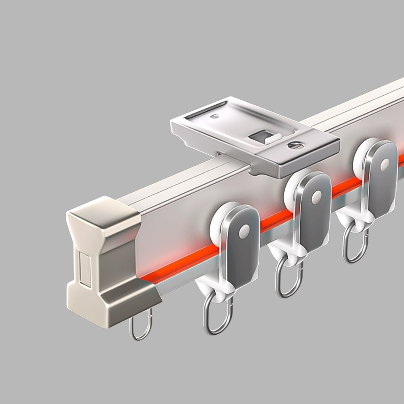 Flexibles, biegbares Deckenvorhangschienensystem, 2,1 m, Halterung für Raumteiler, Vorhänge, Wohnmobile, Deckenstange, verstellbare Vorhangschiene für einfache Installation