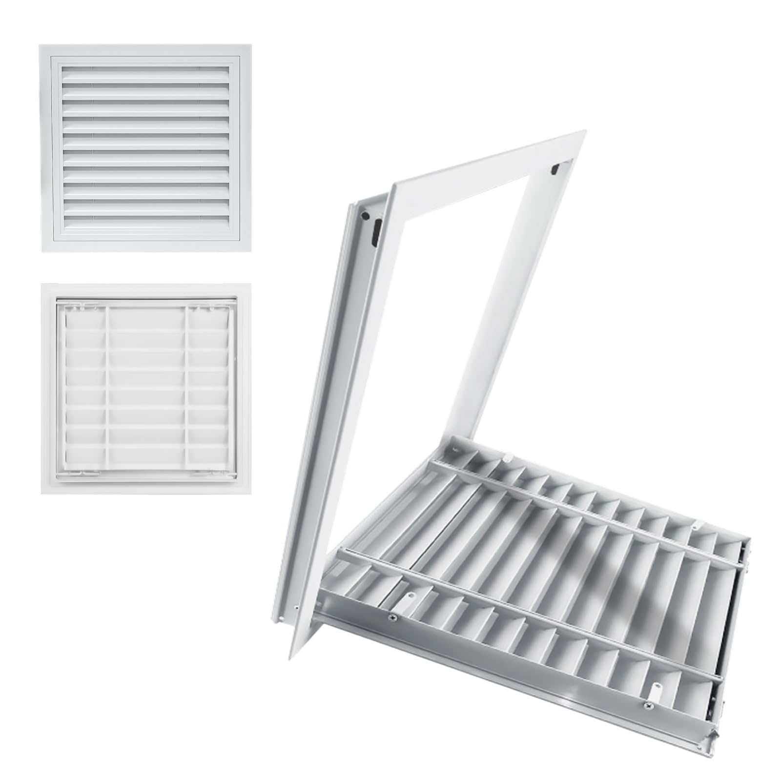 Rejilla, Puerta de Acceso con Rejilla, Tapa de Aluminio para Orificio de Pared para Retorno de Aire y Acceso de Mantenimiento, Interruptor Oculto, 40 x 60 cm (15,7 x 23,6 Pulgadas), diseño d