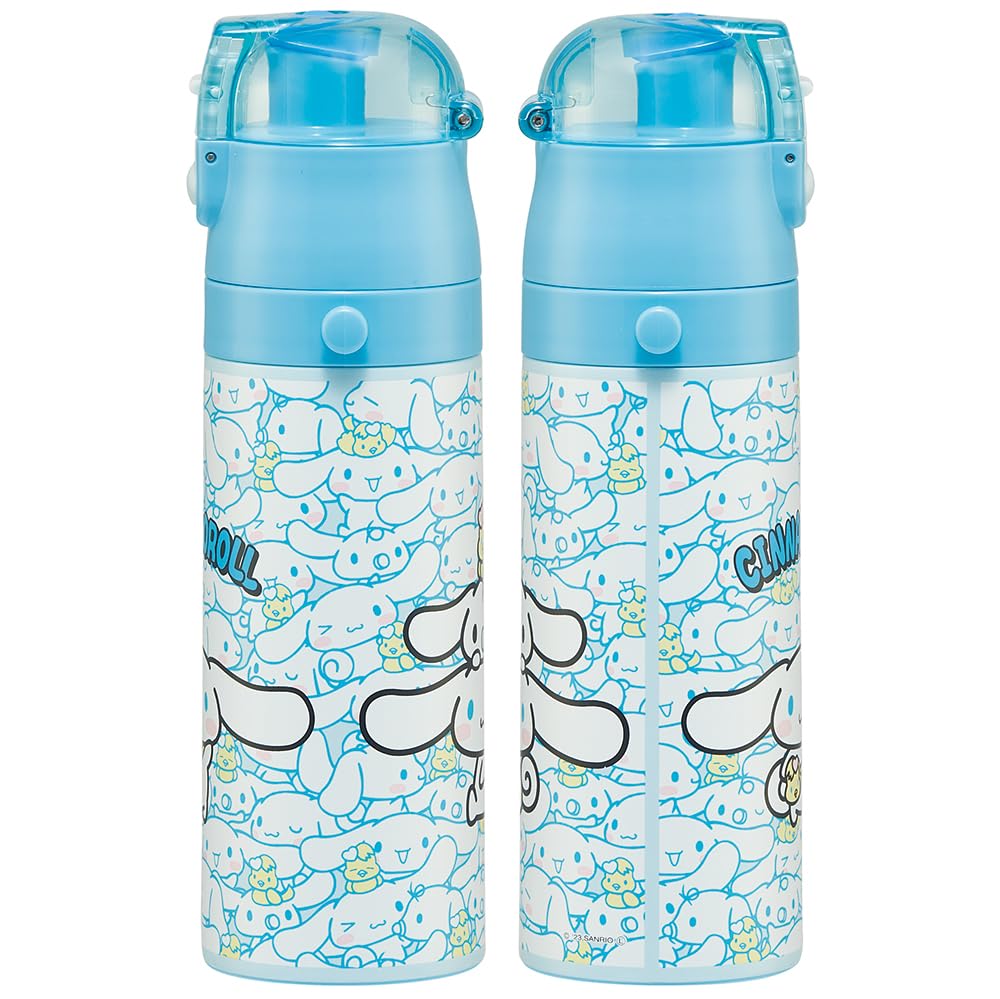Skater Hello Kitty Stainless Steel Kids Water Bottle - 16.5 Oz, 2-Way Direct Drink Or Cup, Locking Lid