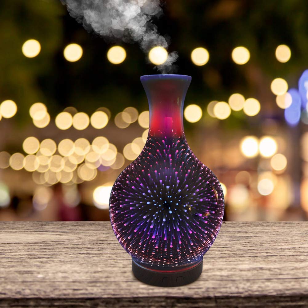 Umidificatore diffusore di aromi ad ultrasuoni 100 ml con luce notturna a LED per il relax dell'aromaterapia in camera da letto