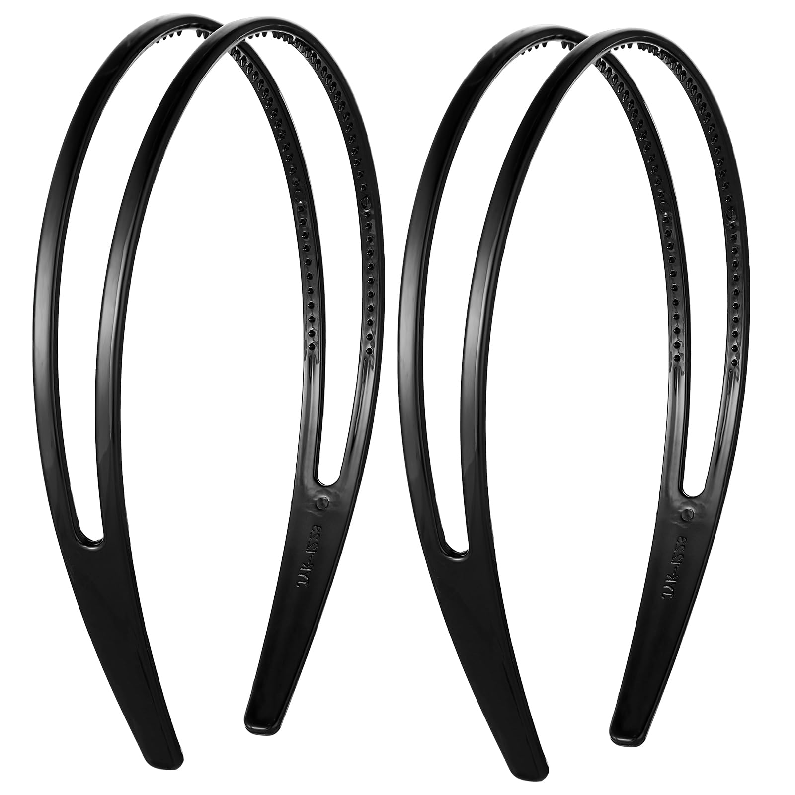2 Pieces Black Headband, Plastic Headband Double Row Teeth Comb Hair Band Simple and Chic Hair Hoop Non-Slip Hair Hoop Accessory for Women Daily Hair Decorations
