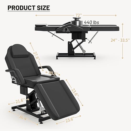 Miniatura 4 de Silla eléctrica de la cama del tatuaje para la altura del cliente sillas faciales ajustables para camas esteticistas wreposacabezas mesa de masaje