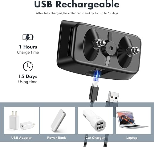 Miniatura 6 de NBJU Bark Collar for DogsRechargeable Anti Barking Training Collar with 7 Adjustable Sensitivity and Intensity Beep Vibration for Small Medium Large