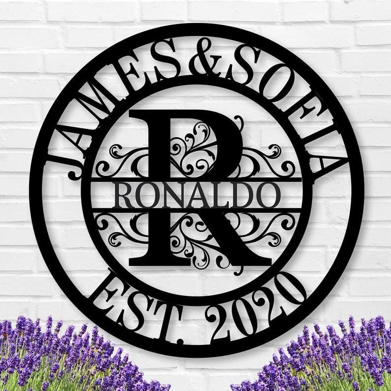 Custom Metal Sign,Family Name Sign,Last Name Signs,Split Letter Wall Art,Home Decor,Personalized Monogrammed Gifts For Wedding,Outdoor Wall Decor,Bedroom Door Signs