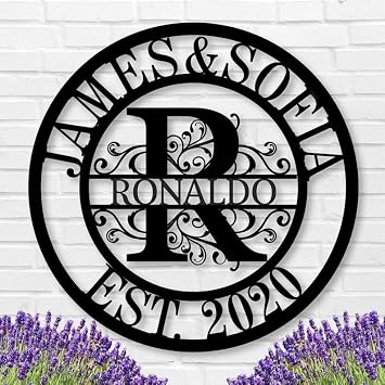 Personalized Metal Sign,Custom Family Name Sign,Last Name Signs,Split Letter Wall Art,Home Decor,Gifts for Wedding Anniversary,Outdoor Wall Decor,Metal Letter