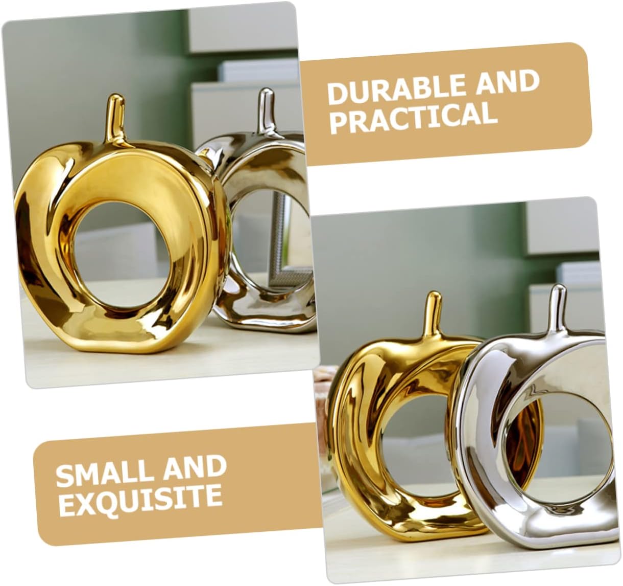 Ornaments Decor Fruit Dining Table Centerpieces Balloon Pump Table Top Bookshelf Porcelain Statue Glass Bookshelf Desktop Art Crafts Miniature Figurines Lucky White Porcelain Plant