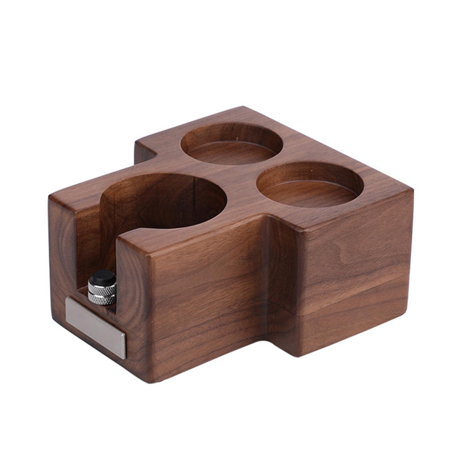 Porta Filtro Supporto Caffè Tamper Base Legno con Tre Alloggiamenti Antiscivolo in Silicone Adatto per Preparazione Espresso E Arte